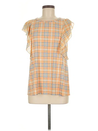 Pre-owned Michael Michael Kors Short Sleeve Blouse In Orange