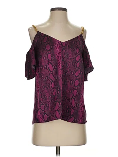 Pre-owned Michael Michael Kors Short Sleeve Blouse In Purple