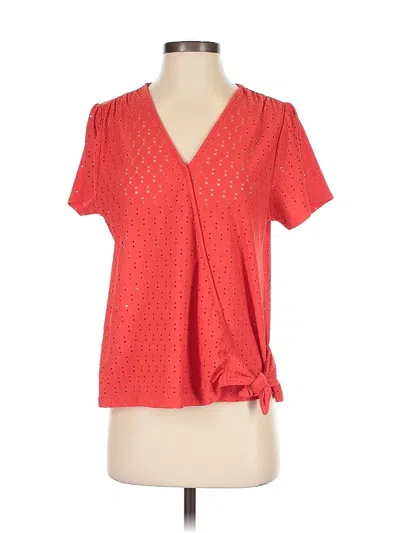 Pre-owned Michael Michael Kors Short Sleeve Blouse In Red
