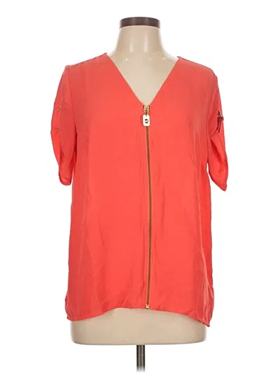 Pre-owned Michael Michael Kors Short Sleeve Blouse In Red