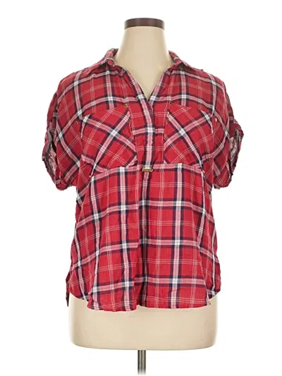 Pre-owned Michael Michael Kors Short Sleeve Blouse In Red