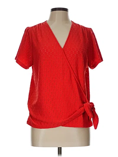 Pre-owned Michael Michael Kors Short Sleeve Blouse In Red