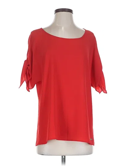 Pre-owned Michael Michael Kors Short Sleeve Blouse In Red