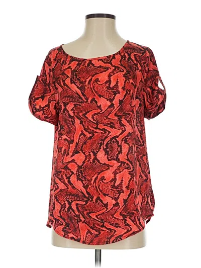 Pre-owned Michael Michael Kors Short Sleeve Blouse In Red