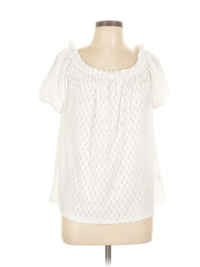 Pre-owned Michael Michael Kors Short Sleeve Blouse In White