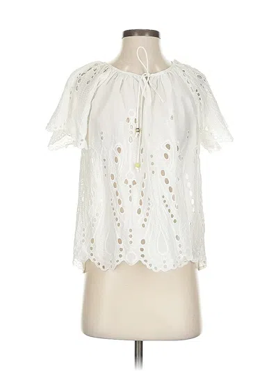 Pre-owned Michael Michael Kors Short Sleeve Blouse In White