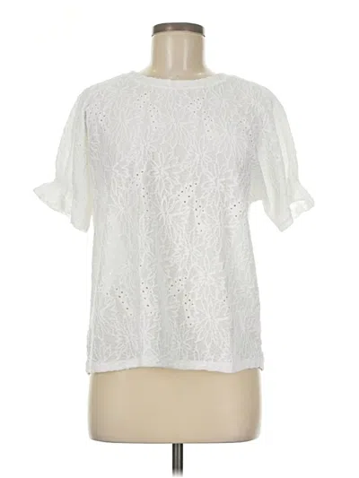 Pre-owned Michael Michael Kors Short Sleeve Blouse In White