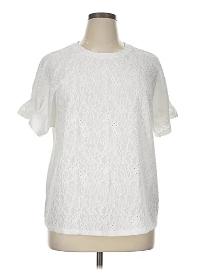 Pre-owned Michael Michael Kors Short Sleeve Blouse In White
