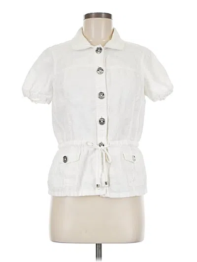Pre-owned Michael Michael Kors Short Sleeve Blouse In White
