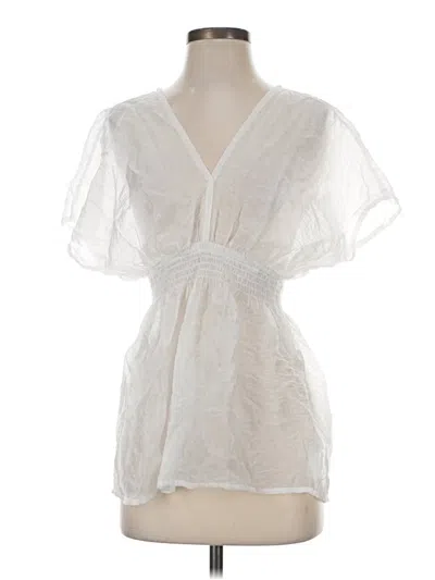 Pre-owned Michael Michael Kors Short Sleeve Blouse In White