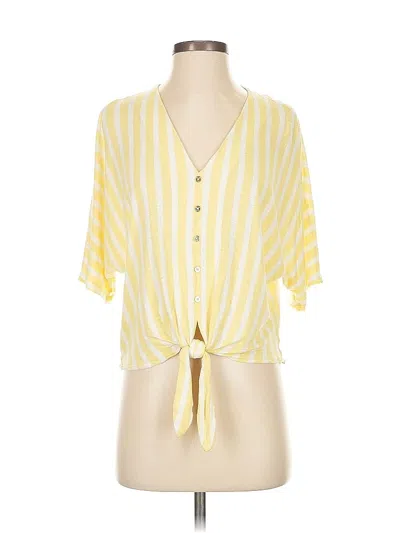 Pre-owned Michael Michael Kors Short Sleeve Blouse In Yellow
