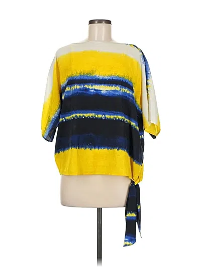 Pre-owned Michael Michael Kors Short Sleeve Blouse In Yellow