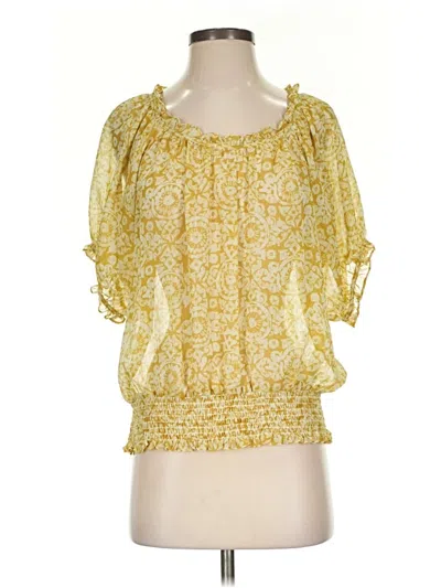 Pre-owned Michael Michael Kors Short Sleeve Blouse In Yellow