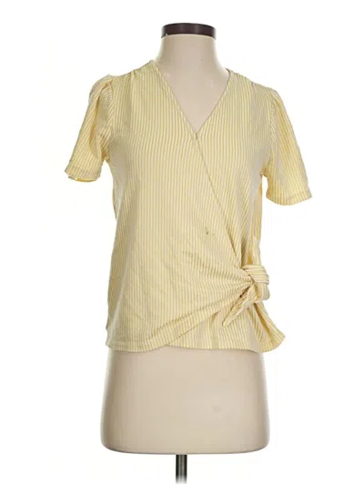 Pre-owned Michael Michael Kors Short Sleeve Blouse In Yellow