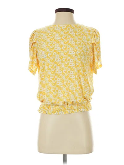 Pre-owned Michael Michael Kors Short Sleeve Blouse In Yellow