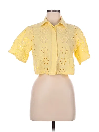 Pre-owned Michael Michael Kors Short Sleeve Blouse In Yellow