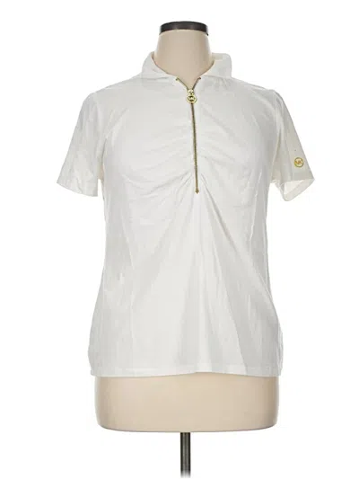 Pre-owned Michael Michael Kors Short Sleeve Polo Shirt In Ivory