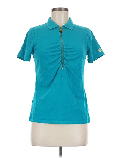 Pre-owned Michael Michael Kors Short Sleeve Polo Shirt In Teal
