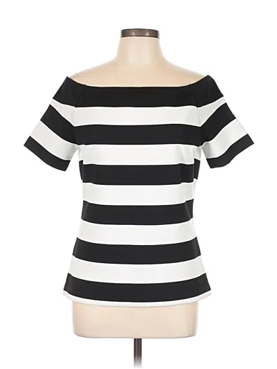 Pre-owned Michael Michael Kors Short Sleeve Top Black Boatneck Tops
