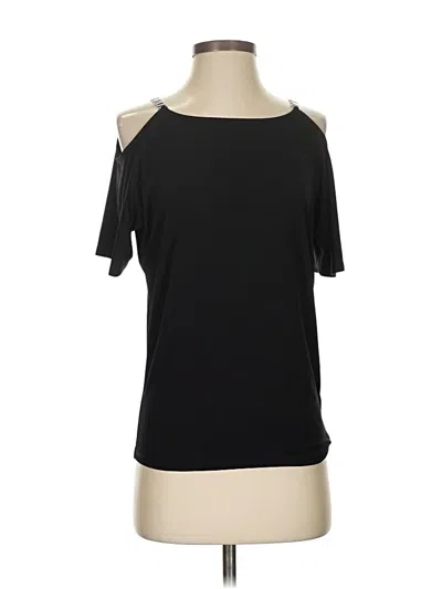 Pre-owned Michael Michael Kors Short Sleeve Top Black Cold Shoulder Neckline Tops