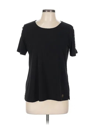 Pre-owned Michael Michael Kors Short Sleeve Top Black Crew Neck Tops