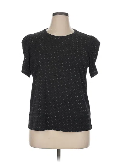 Pre-owned Michael Michael Kors Short Sleeve Top Black Crew Neck Tops
