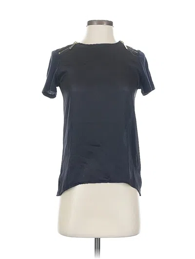 Pre-owned Michael Michael Kors Short Sleeve Top Black Keyhole Neckline Tops