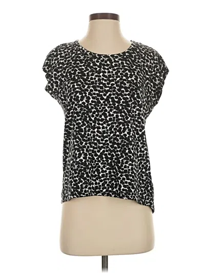 Pre-owned Michael Michael Kors Short Sleeve Top Black Keyhole Neckline Tops