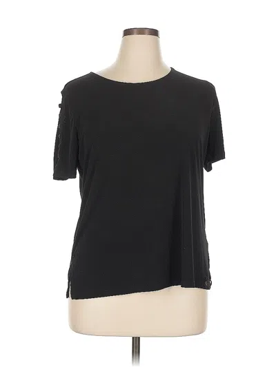 Pre-owned Michael Michael Kors Short Sleeve Top Black One Shoulder Neckline Tops