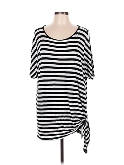 Pre-owned Michael Michael Kors Short Sleeve Top Black One Shoulder Neckline Tops