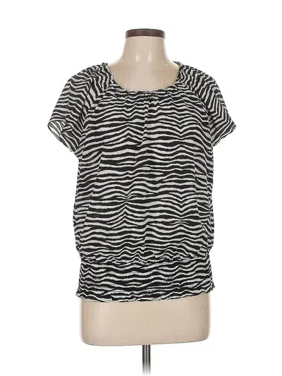 Pre-owned Michael Michael Kors Short Sleeve Top Black Scoop Neck Tops