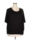 Michael Michael Kors Short Sleeve Top Black Scoop Neck Tops In Black