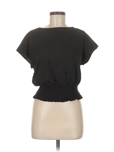 Pre-owned Michael Michael Kors Short Sleeve Top Black Sweetheart Neckline Tops