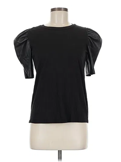 Pre-owned Michael Michael Kors Short Sleeve Top Black Sweetheart Neckline Tops