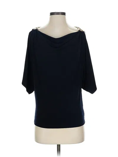 Pre-owned Michael Michael Kors Short Sleeve Top Blue Boatneck Tops