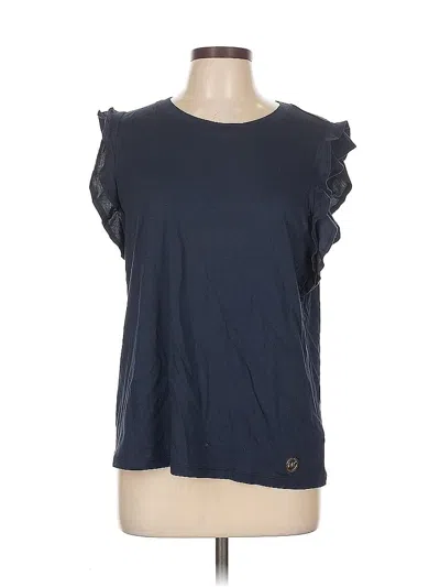 Pre-owned Michael Michael Kors Short Sleeve Top Blue Crew Neck Tops