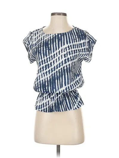 Pre-owned Michael Michael Kors Short Sleeve Top Blue One Shoulder Neckline Tops