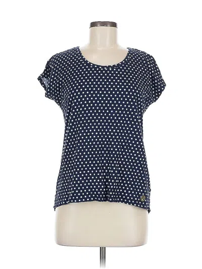 Pre-owned Michael Michael Kors Short Sleeve Top Blue Polka Dots Pattern Square Neckline Tops