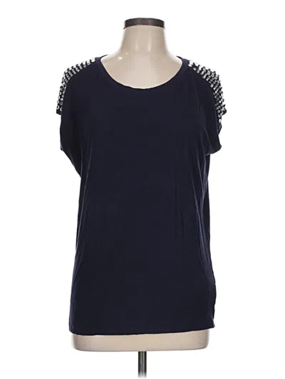 Pre-owned Michael Michael Kors Short Sleeve Top Blue Scoop Neck Tops