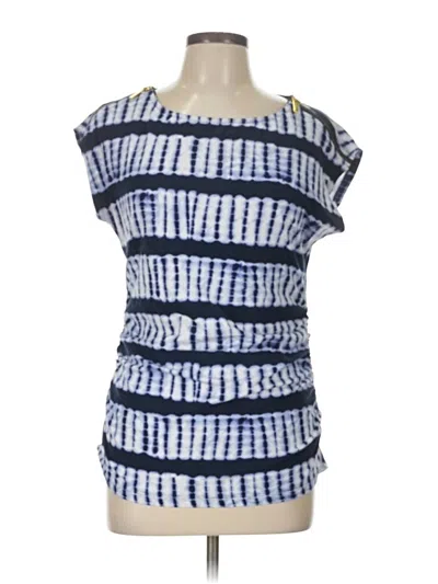 Pre-owned Michael Michael Kors Short Sleeve Top Blue Square Neckline Tops