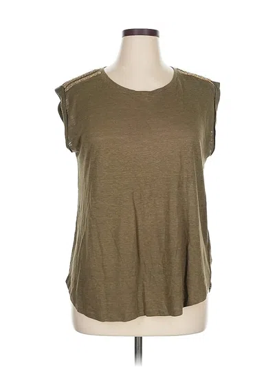 Pre-owned Michael Michael Kors Short Sleeve Top Brown Scoop Neck Tops