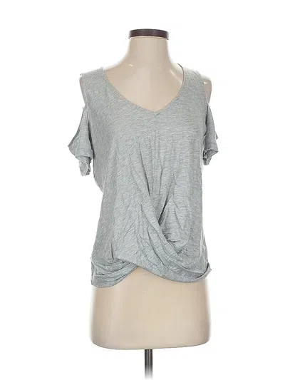 Pre-owned Michael Michael Kors Short Sleeve Top Gray Cold Shoulder Neckline Tops