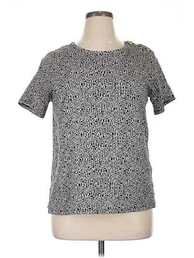 Pre-owned Michael Michael Kors Short Sleeve Top Gray Crew Neck Tops
