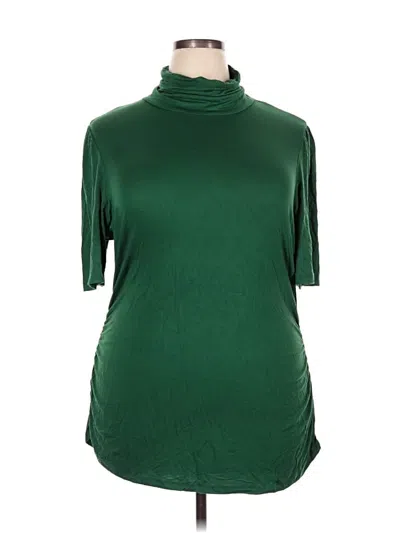 Pre-owned Michael Michael Kors Short Sleeve Top Green Turtleneck Tops
