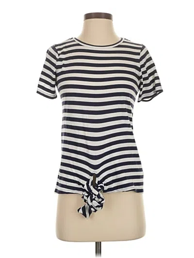 Pre-owned Michael Michael Kors Short Sleeve Top Ivory Boatneck Tops In White