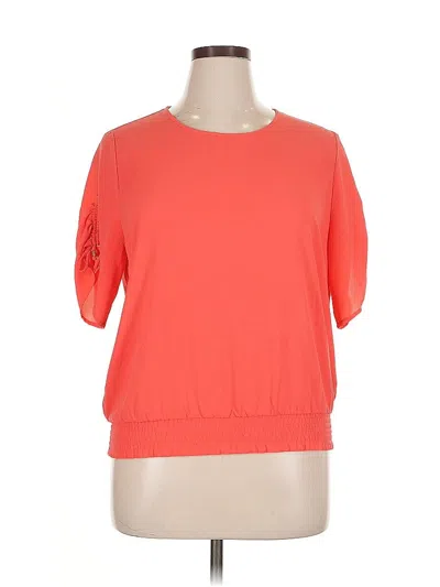 Pre-owned Michael Michael Kors Short Sleeve Top Orange Boatneck Tops