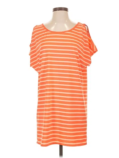 Pre-owned Michael Michael Kors Short Sleeve Top Orange Boatneck Tops