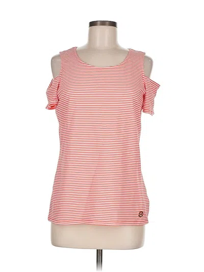 Pre-owned Michael Michael Kors Short Sleeve Top Orange Cold Shoulder Neckline Tops