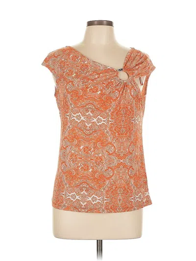 Pre-owned Michael Michael Kors Short Sleeve Top Orange Scoop Neck Tops