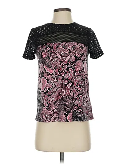 Michael Michael Kors Short Sleeve Top Pink Mock Neckline Tops